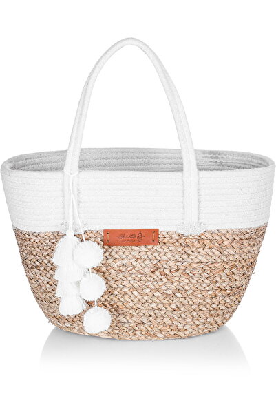 Generic Al Saif Gallery wicker thermos bag, 45 x 29 cm - white