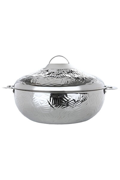 Generic Steel Auric Food Container, 10 Liter, Embossed - Silver