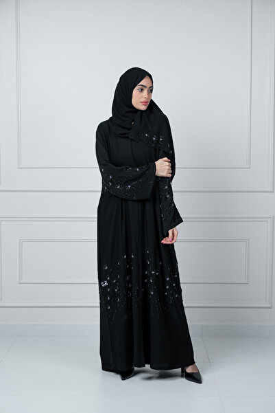 LAVİNİA Lavinia women's abaya, Super Dew fabric, handmade with beads