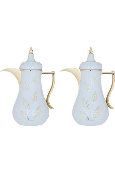 Generic طقم ترمس سلمى من معرض السيف، سعة 1 لتر، قطعتان، غلاف داخلي من الزجاج ...