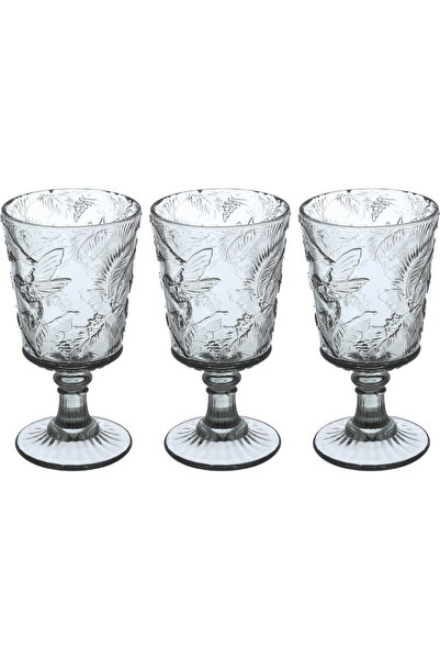 Generic طقم أكواب زجاجية من معرض السيف، 3 قطع - رمادي شفاف