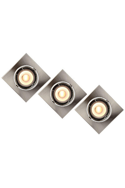 Lucide Set de 3 spoturi încastrate FOCUS LED din metal, GU10, IP20, model 110...