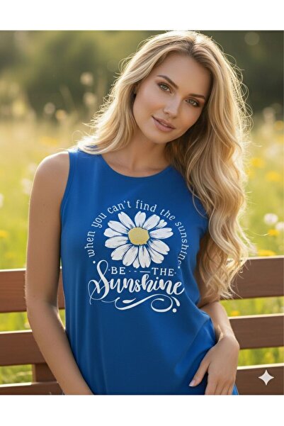 BW Bravely Wear تي شيرت نسائي مطبوع عليه Be The Sunshine بدون أكتاف