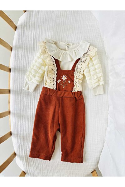 NUNU BABY Serena Salopet Takım - Kiremit