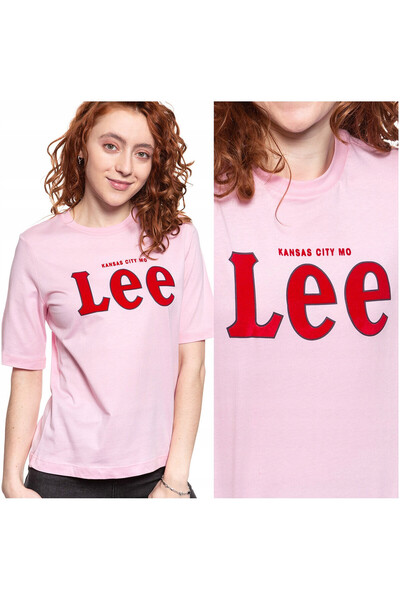 Lee Tricou Dama, Lee, Tee, 100% Bumbac, Regular Fit, Marime S, Roz