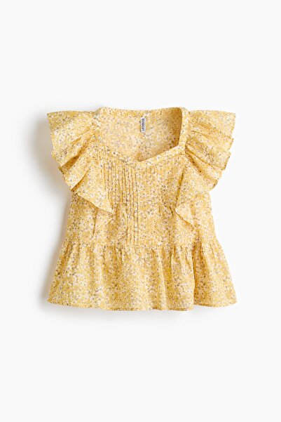 H&M Pamuklu ve Fırfırlı Üst