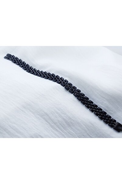 More Black سوار رولكسس سادا للرجال من الفولاذ المقاوم للصدأ، نحيف وأنيق، 21 س...