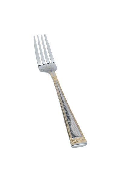 Generic Al Saif Gallery steel tea spoon set, engraved with golden script, 6 p...