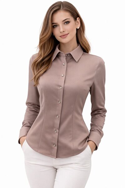 Maison La Femme Women's Long Sleeve Satin Shirt