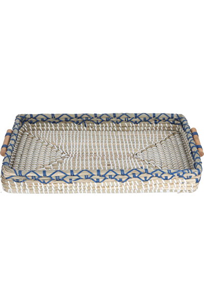 Generic Al Saif Gallery Wicker Serving Basket, 45 cm, Rectangular - Multicolor