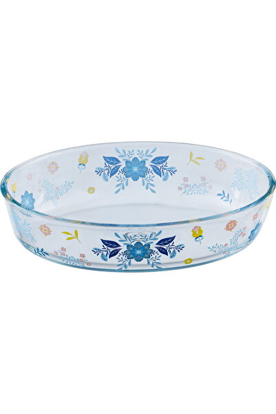 Generic Al saif Gallery Glass Oven Tray, 3 L, Floral Pattern, 35 x 24 x 6.5 c...