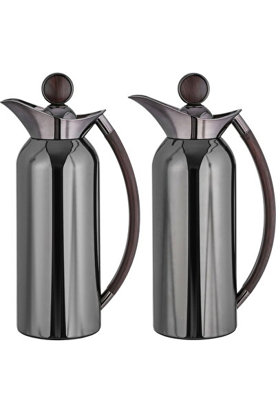 Generic طقم ترمس ثريا من معرض السيف، سعة 1 لتر، مصنوع من الزجاج من الداخل، بم...