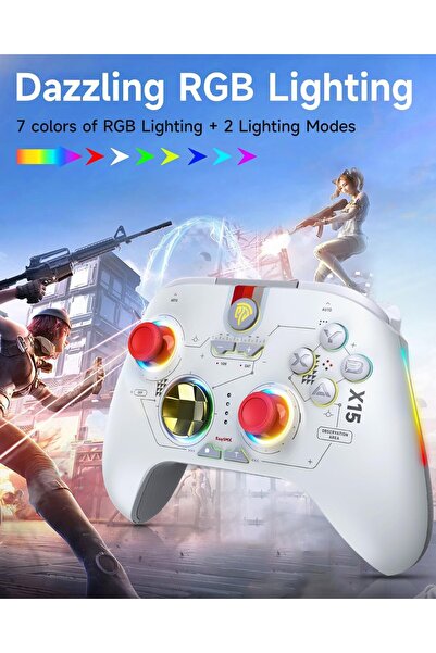 AZONEE Wireless Gaming Controller for PC/Android/Steam/Switch/iOS with Hall S...
