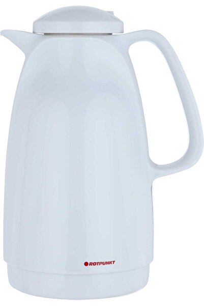 Generic ترمس روتبونت، سعة 1.5 لتر، وعاء داخلي زجاجي، غلاف خارجي بلاستيكي - أبيض