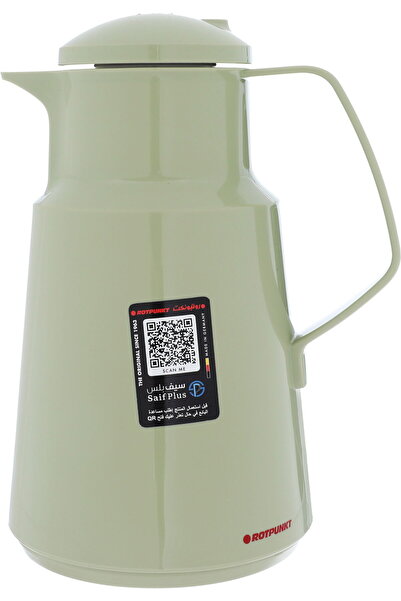 Generic ترمس روتبونت، سعة 1 لتر، وعاء داخلي زجاجي، غلاف خارجي بلاستيكي - أخضر...