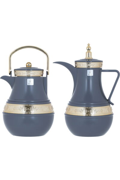 Generic Al Saif Gallery Amal thermos set, 1/1 liter, 2 pieces, thermal glass ...