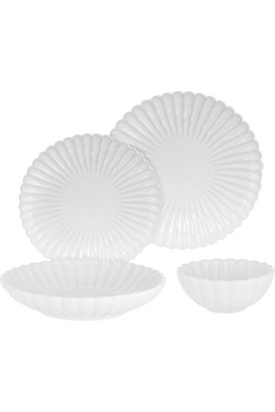 Generic Al Saif Gallery Porcelain Dinner Set, 24 Pieces - White
