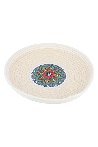 Generic سلة تقديم قماشية من معرض السيف، 33 × 33 × 3 سم، دائرية - بيضاء