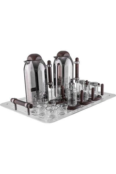 Generic طقم ترمس من معرض السيف، 21 قطعة، أكواب مع صحون، أكواب قهوة، صحون، مقب...