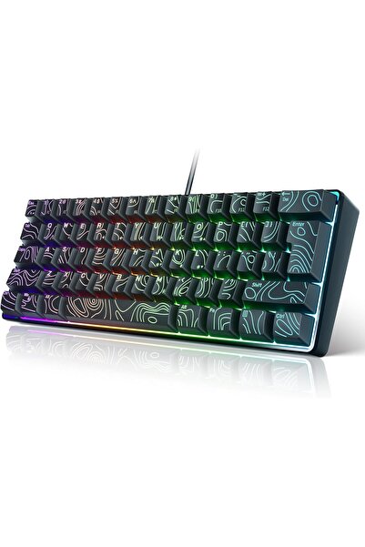 Generic لوحة مفاتيح ألعاب UCHUANG 60% باللغة الإنجليزية، لوحة مفاتيح غشائية ه...