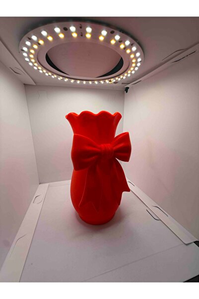 Print Zone Kurdeleli Vazo - Fiyonklu Şık Masaüstü Ev Dekorasyonu