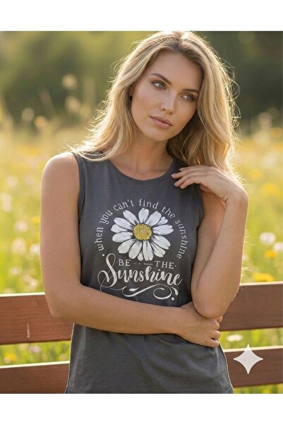 BW Bravely Wear Be the Sunshine Printed Women's Off-Shoulder Tank Top T-Shirt