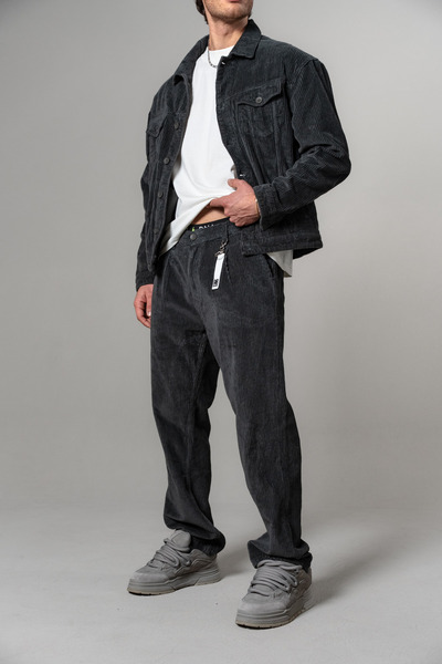 R8 STUDIOS R8 ERKEK BAGGY KADİFE PANTOLON KOYU YEŞİL 5127-1