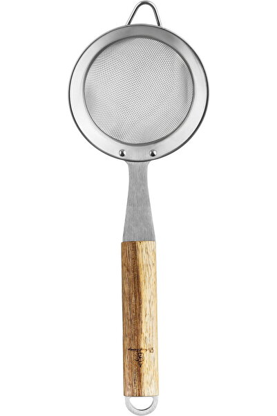 Generic مصفاة من الفولاذ المقاوم للصدأ من معرض السيف، 28 × 10 سم، بمقبض خشبي ...