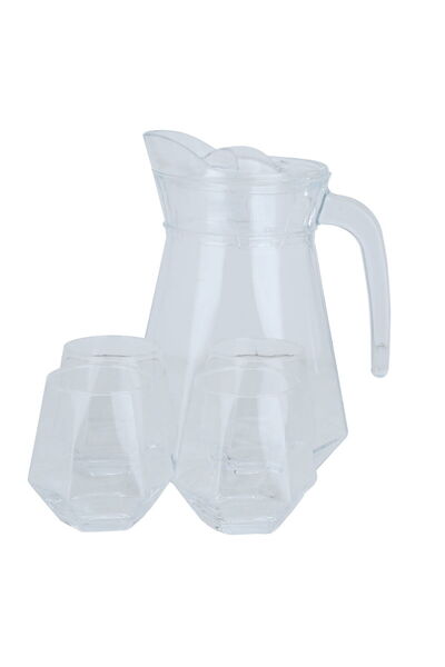 Generic Jake set with Al Saif Gallery glass cups, 5 pieces - transparent