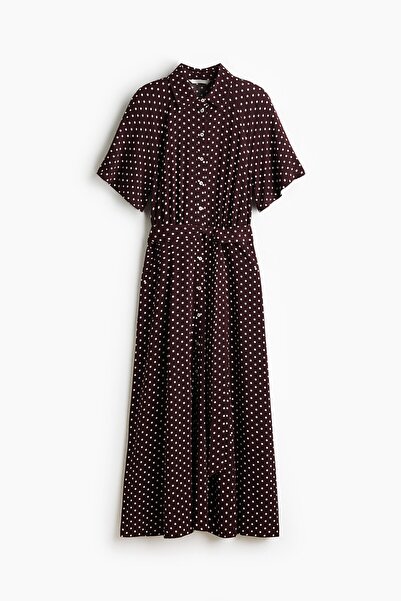 H&M Kuşaklı Gömlek Elbise