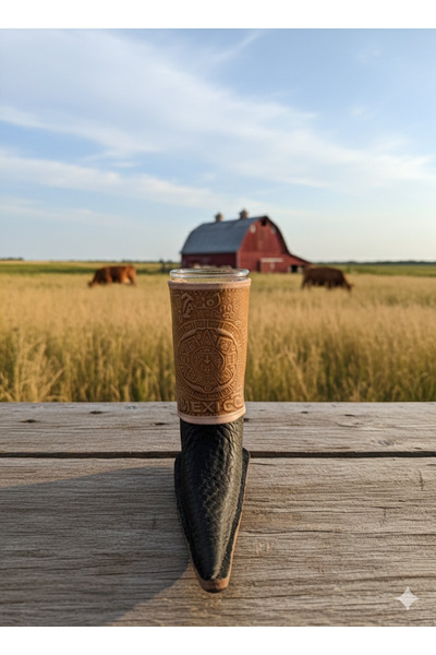GLOBOSVİENTO Meksika Motifli Deri İşlemeli Kovboy Çizmesi SHOT Bardağı-Meksik...