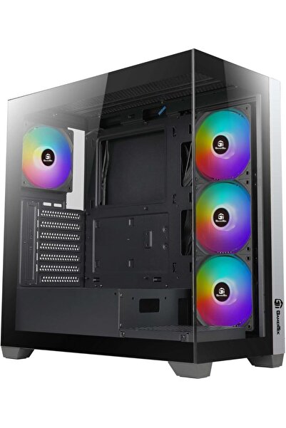 Generic علبة حاسوب الألعاب GamerTek Stellar MID Tower ATX – أسود، مراوح ARGB،...