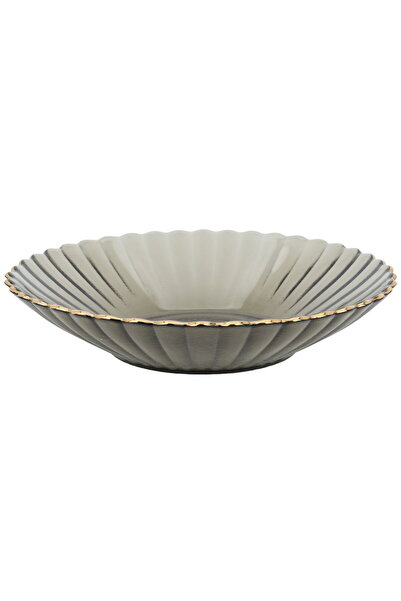 Generic طبق زجاجي من معرض السيف، 4×19 سم - رمادي