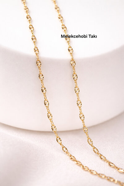 XUPING JEWELRY 14K Nötr Altın Renk 45 cm Işıltılı Zincir Kolye – Minimal Şık ...