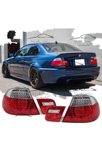 X POWER TUNİNG bmw e46 coupe 1998-1999-2000 uyumlu kırmızı beyaz led stop
