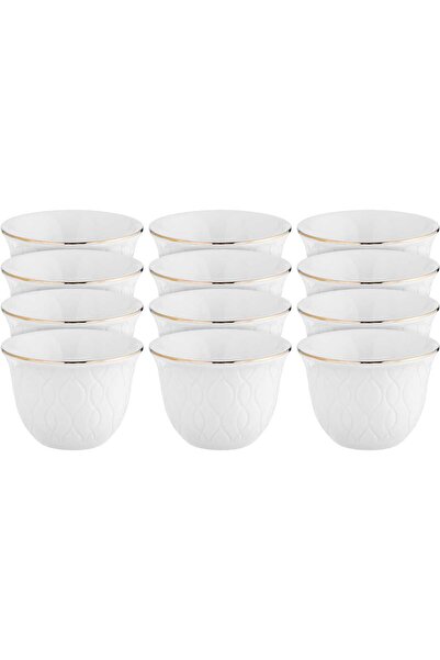 Generic طقم فناجين قهوة عربية من البورسلين من معرض السيف، سعة 380 مل، 12 قطعة...