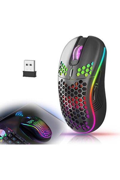 Generic فأرة ألعاب لاسلكية من تونغلو، فأرة لاسلكية قابلة لإعادة الشحن بتصميم ...