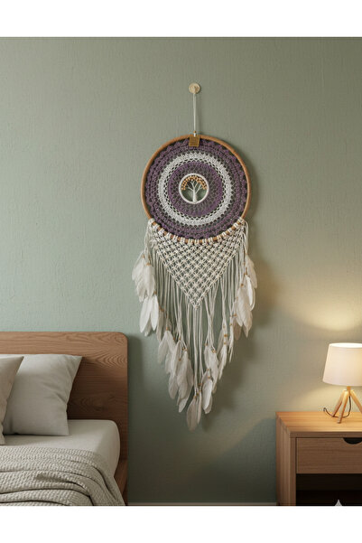 Meya design El Yapımı Makrome Düş Kapanı – Dekoratif Duvar Süsü (43 × 110 cm)