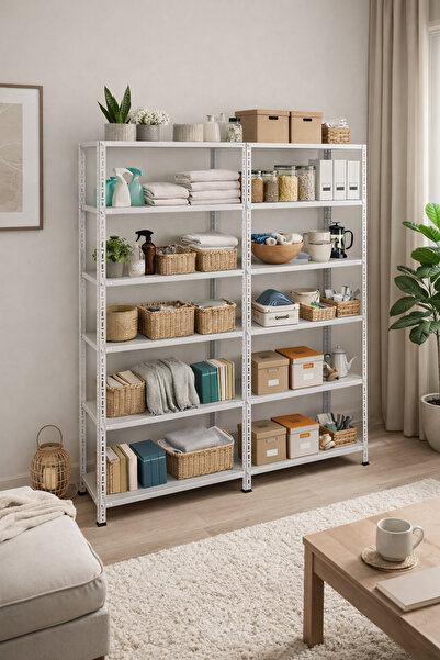 ALANRAF 6 Katlı Duble 2'li Galvaniz Çelik Raf Depo, Arşiv, Kiler, Dosya, Mark...