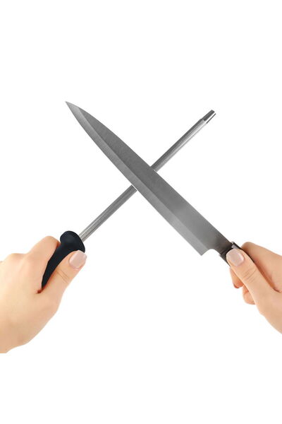 Generic Al Saif Gallery Steel Knife Sharpener, 8 Inch - Black