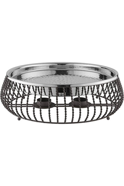 Generic Saif Gallery Steel Dates Tray, 19.5x19.5x21.5 cm - Silver