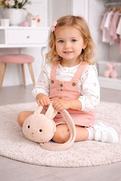 GMG Baby Kız Bebek 100% Pamuk 2'li Gömlek Salopet Tulum Set