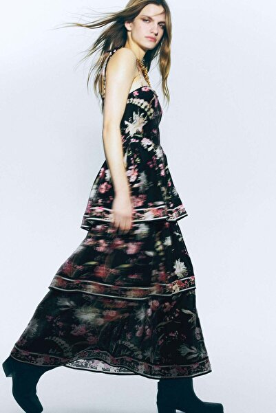 H&M Tiered linen-blend dress