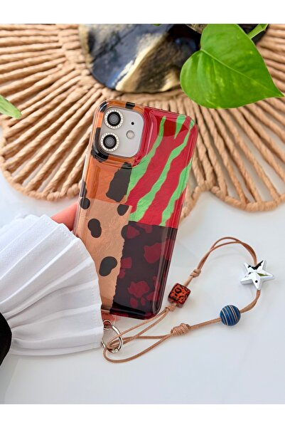 Go Aksesuar İphone 12 Ve 12 Pro Uyumlu Renk Geçişli Shine Charm Leopar Tasarı...