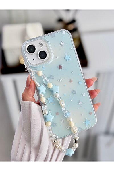 Go Aksesuar Iphone 15 - 14 VE 13 Uyumlu Charm YIldız Tasarımlı Esnek Silikon Kılıf