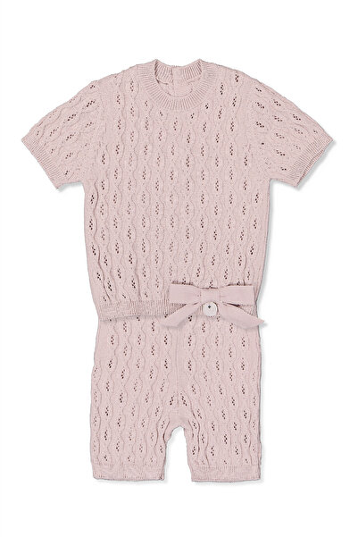 Bebetto Tri̇ko Shorts Suit (Burgu Pattern) Pink