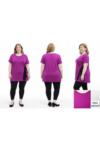 BİrHoşButik Plus Size Set Full Lycra Lace-Up Trendy Elastic Waist Summer Cycl...