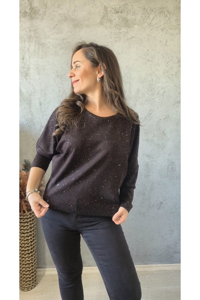 Butik Simli Modal Kumaş Bluz