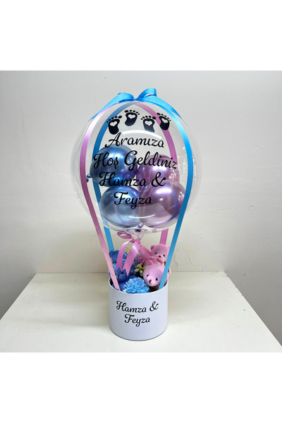 GözdeParti Yenidoğan Bebek Balon Kutusu İkiz Bebek