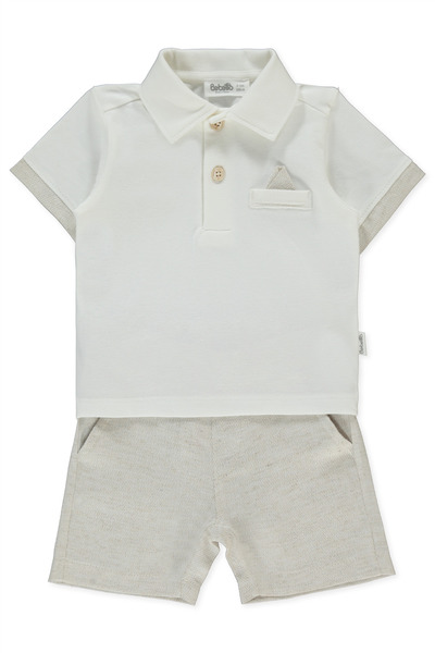 Bebetto طقم شورتات دوكوما مكون من قطعتين (ليتل سيير) بيج